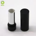 empty cosmetic container round black metal aluminium lipstick tube